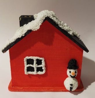 Houten spaarpot huis / Foam Clay