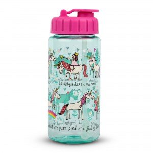 Unicorns drinking bottle with straw