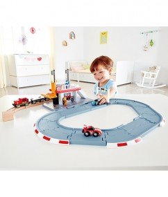 Racecircuit treinbaan set / Hape