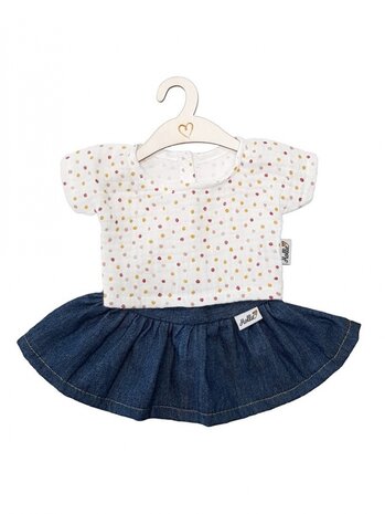 Poppenrok en -shirt jeans sweet dots / Hollie