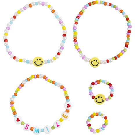 Mini Hobbyset Sieraden maken: armband en ring Smiley