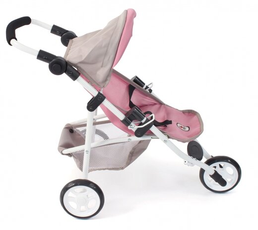 Poppenbuggy jogging Lola (roze/taupe/beer) / Bayer Chic