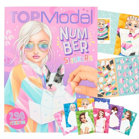 Fantasy stickers op nummer stickerboek  / Topmodel