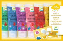 6 tubes of finger paint - Glitter / Djeco